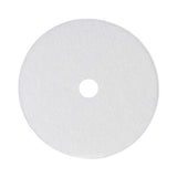 Boardwalk® Polishing Floor Pads, 24" Diameter, White, 5/Carton (BWK4024WHI)