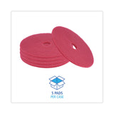 Boardwalk® Buffing Floor Pads, 21" Diameter, Red, 5/Carton (BWK4021RED)