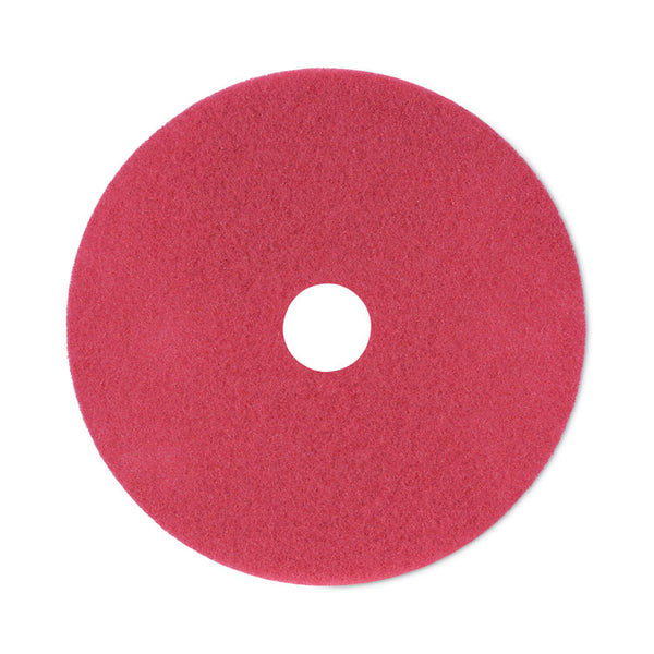Boardwalk® Buffing Floor Pads, 21" Diameter, Red, 5/Carton (BWK4021RED)