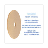 Boardwalk® Burnishing Floor Pads, 20" Diameter, Tan, 5/Carton (BWK4020ULT)