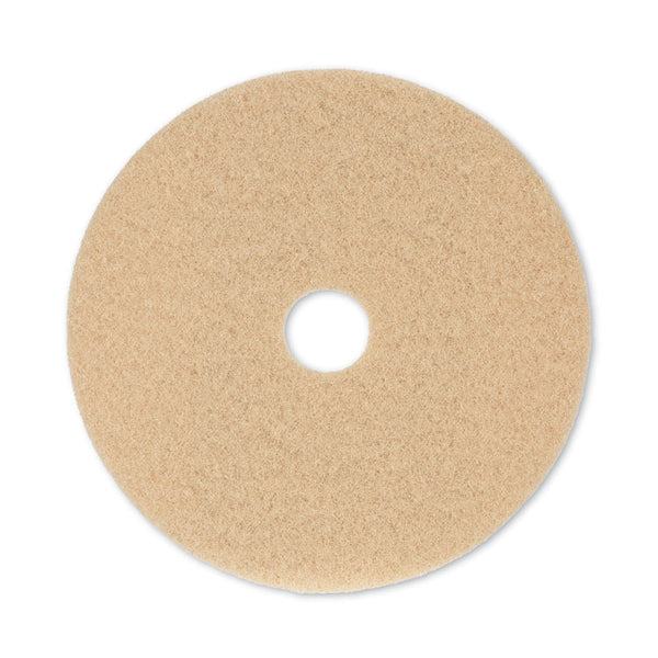 Boardwalk® Burnishing Floor Pads, 20" Diameter, Tan, 5/Carton (BWK4020ULT)