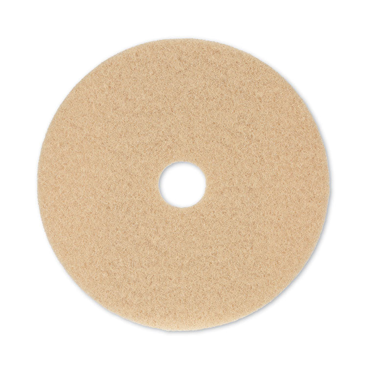 Boardwalk® Burnishing Floor Pads, 20" Diameter, Tan, 5/Carton (BWK4020ULT)