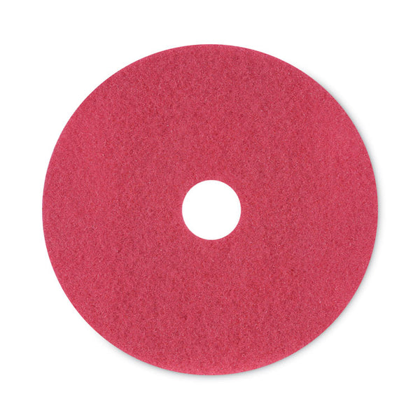 Boardwalk® Buffing Floor Pads, 20" Diameter, Red, 5/Carton (BWK4020RED)
