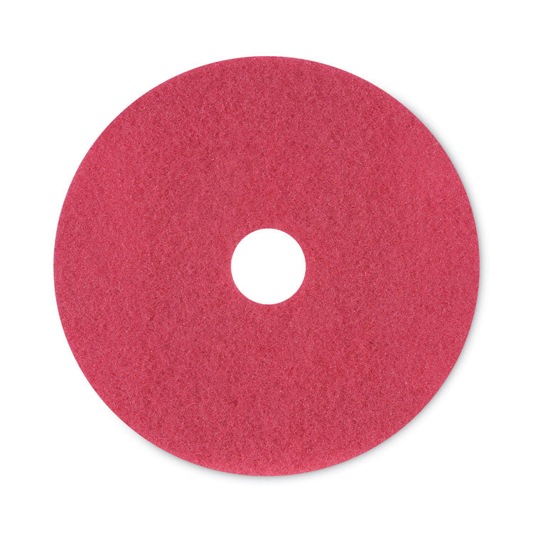 Boardwalk® Buffing Floor Pads, 20" Diameter, Red, 5/Carton (BWK4020RED)