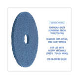 Boardwalk® Scrubbing Floor Pads, 20" Diameter, Blue, 5/Carton (BWK4020BLU)