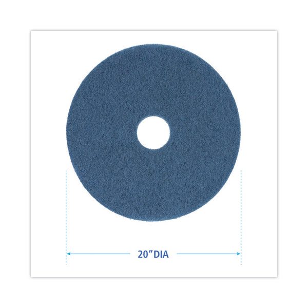 Boardwalk® Scrubbing Floor Pads, 20" Diameter, Blue, 5/Carton (BWK4020BLU) Case of 5