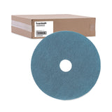 Boardwalk® Burnishing Floor Pads, 20" Diameter, Aqua, 5/Carton (BWK4020AQU)