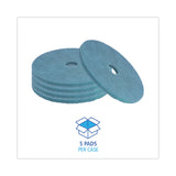 Boardwalk® Burnishing Floor Pads, 20" Diameter, Aqua, 5/Carton (BWK4020AQU)