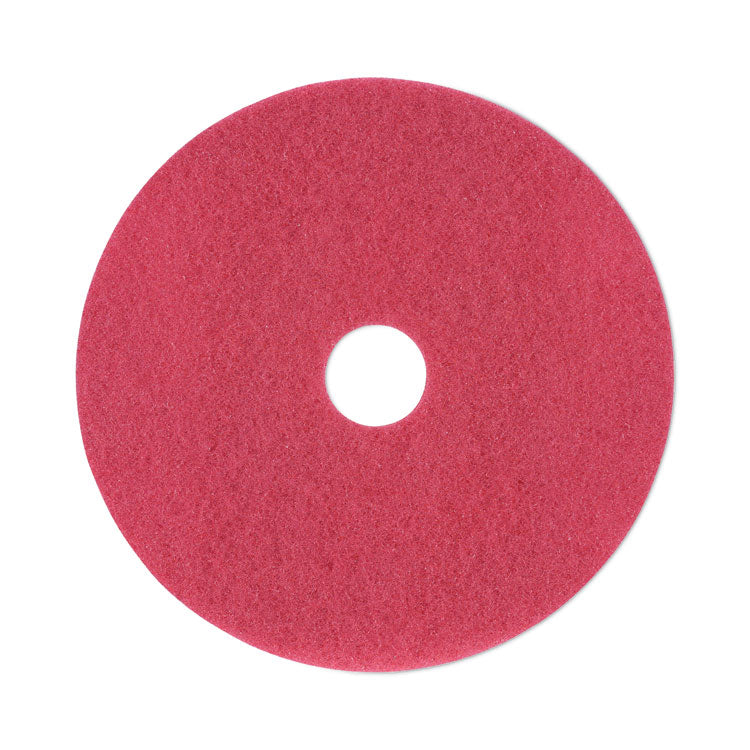 Boardwalk® Buffing Floor Pads, 19" Diameter, Red, 5/Carton (BWK4019RED)