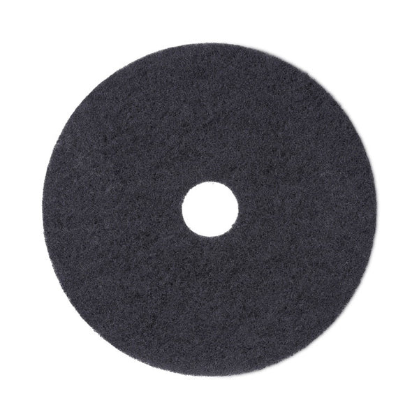 Boardwalk® Stripping Floor Pads, 19" Diameter, Black, 5/Carton (BWK4019BLA)