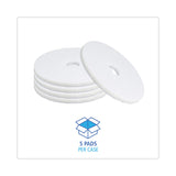 Boardwalk® Polishing Floor Pads, 18" Diameter, White, 5/Carton (BWK4018WHI) Case of 5