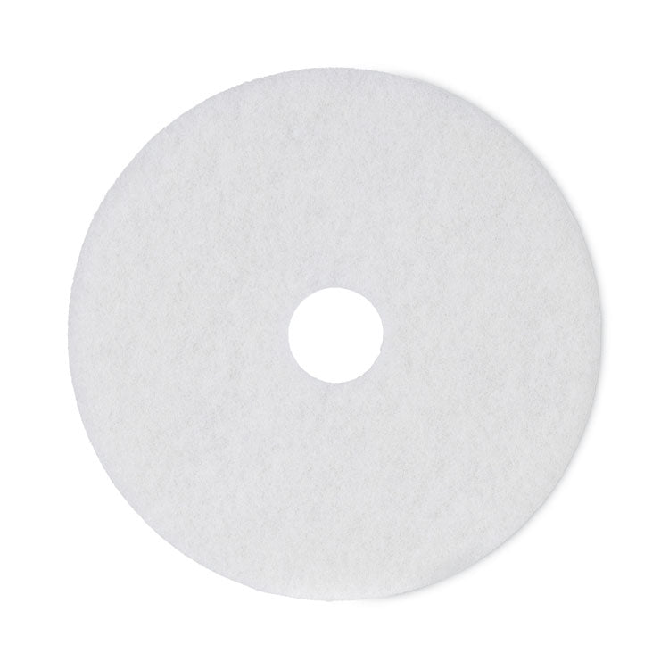 Boardwalk® Polishing Floor Pads, 18" Diameter, White, 5/Carton (BWK4018WHI) Case of 5