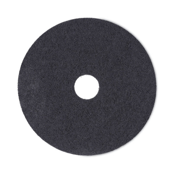 Boardwalk® Stripping Floor Pads, 18" Diameter, Black, 5/Carton (BWK4018BLA)