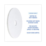 Boardwalk® Polishing Floor Pads, 17" Diameter, White, 5/Carton (BWK4017WHI)