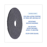 Boardwalk® High Performance Stripping Floor Pads, 17" Diameter, Black, 5/Carton (BWK4017HIP)