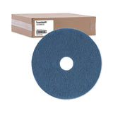 Boardwalk® Scrubbing Floor Pads, 17" Diameter, Blue, 5/Carton (BWK4017BLU)