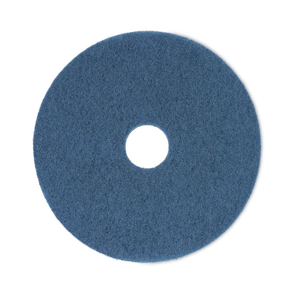 Boardwalk® Scrubbing Floor Pads, 17" Diameter, Blue, 5/Carton (BWK4017BLU)