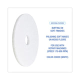 Boardwalk® Polishing Floor Pads, 16" Diameter, White, 5/Carton (BWK4016WHI)