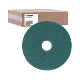 Boardwalk® Heavy-Duty Scrubbing Floor Pads, 16" Diameter, Green, 5/Carton (BWK4016GRE)