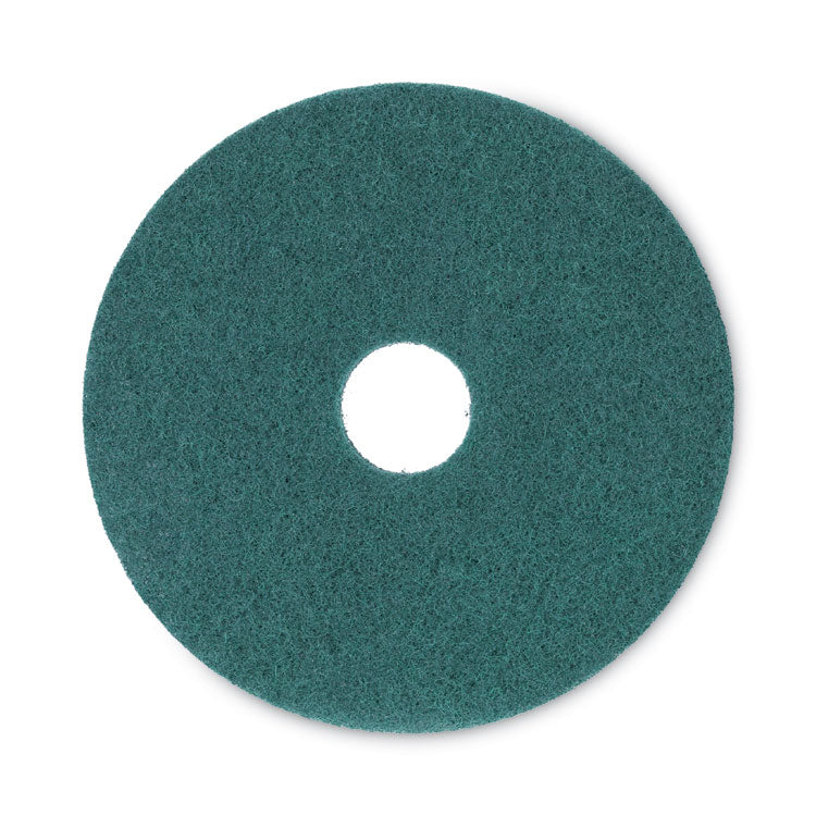 Boardwalk® Heavy-Duty Scrubbing Floor Pads, 16" Diameter, Green, 5/Carton (BWK4016GRE)
