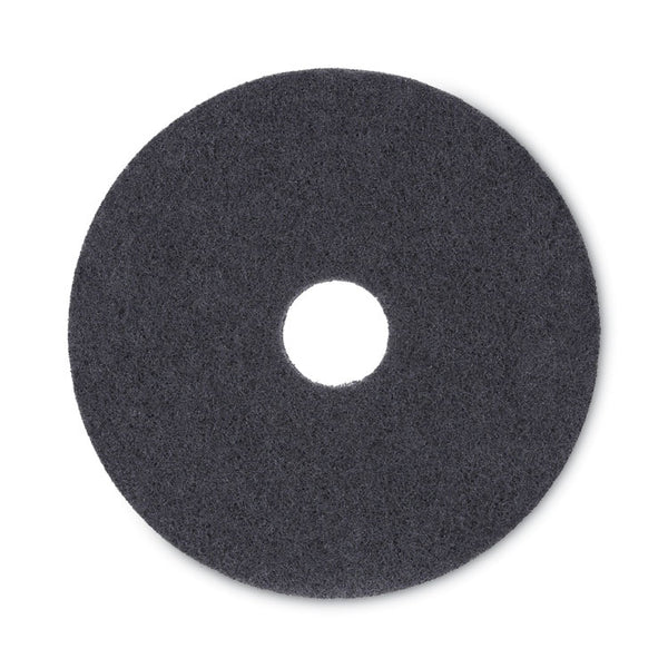 Boardwalk® Stripping Floor Pads, 16" Diameter, Black, 5/Carton (BWK4016BLA)