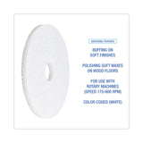 Boardwalk® Polishing Floor Pads, 15" Diameter, White, 5/Carton (BWK4015WHI) Case of 5