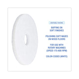 Boardwalk® Polishing Floor Pads, 14" Diameter, White, 5/Carton (BWK4014WHI) Case of 5