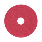 Boardwalk® Buffing Floor Pads, 14" Diameter, Red, 5/Carton (BWK4014RED)