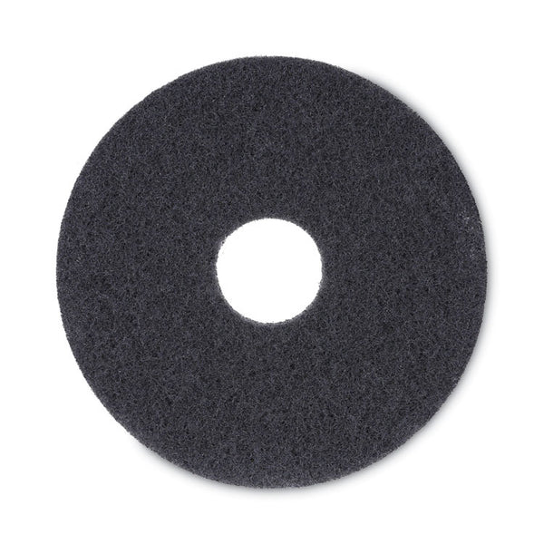 Boardwalk® Stripping Floor Pads, 13" Diameter, Black, 5/Carton (BWK4013BLA)