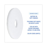 Boardwalk® Polishing Floor Pads, 12" Diameter, White, 5/Carton (BWK4012WHI)