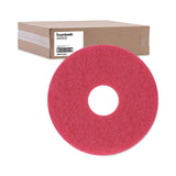 Boardwalk® Buffing Floor Pads, 12" Diameter, Red, 5/Carton (BWK4012RED) Case of 5