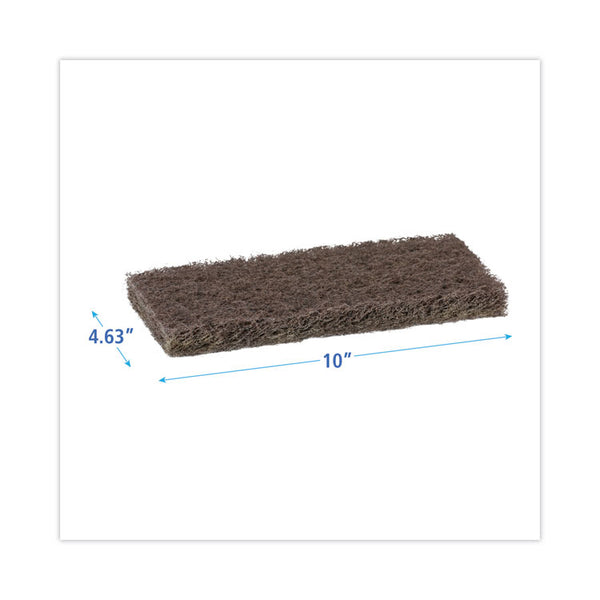 Boardwalk® Heavy-Duty Scour Pad, 4.63 x 10, Brown, 20/Carton (BWK403)