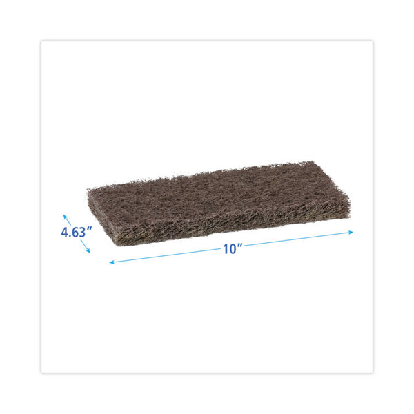 Boardwalk® Heavy-Duty Scour Pad, 4.63 x 10, Brown, 20/Carton (BWK403) Case of 20