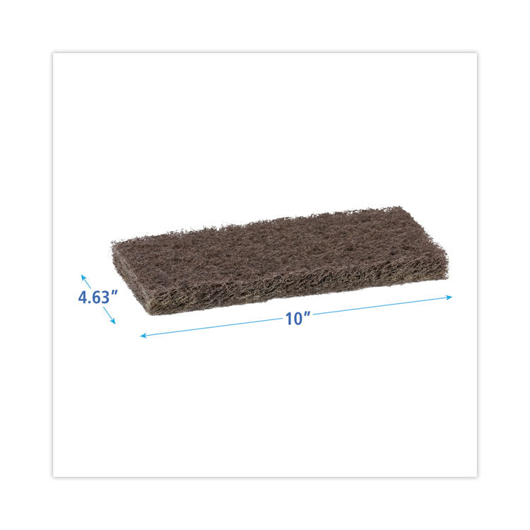 Boardwalk® Heavy-Duty Scour Pad, 4.63 x 10, Brown, 20/Carton (BWK403) Case of 20