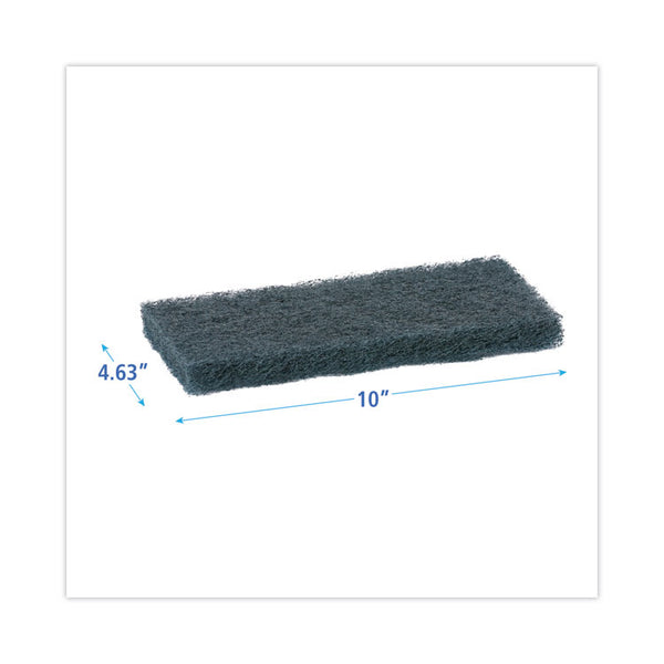Boardwalk® Medium-Duty Scour Pad, 10 x 4.63, Blue, 20/Carton (BWK402)