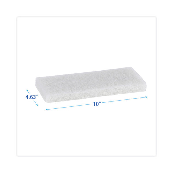 Boardwalk® Light Duty Scour Pad, 4.63  x 10, White, 20/Carton (BWK401)