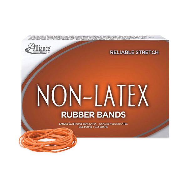 Alliance® Non-Latex Rubber Bands, Size 19, 0.04" Gauge, Orange, 1 lb Box, 1,440/Box (ALL37196) Box of 1750