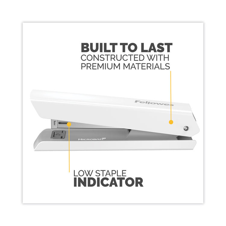 Fellowes® LX820 Classic Full Strip Stapler, 20-Sheet Capacity, White (FEL5011401)