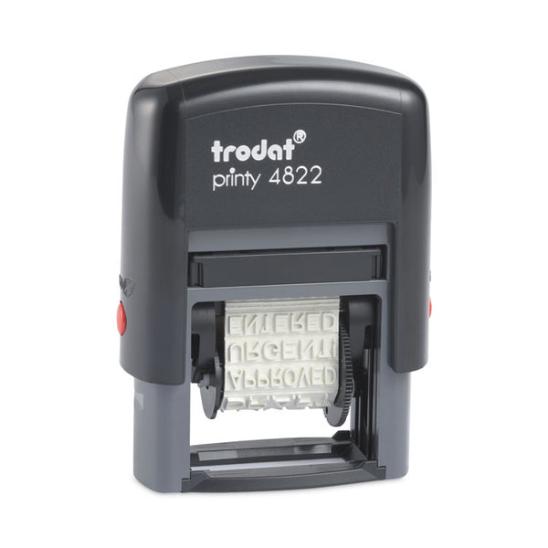 Trodat® Printy Self-Inking Stamp, 12 Selectable Messages, 1.25" x 0.38", Red (USSE4822) Each