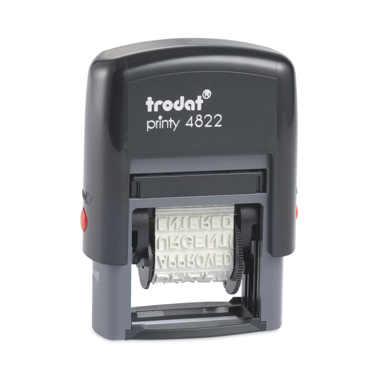 Trodat® Printy Self-Inking Stamp, 12 Selectable Messages, 1.25" x 0.38", Red (USSE4822) Each