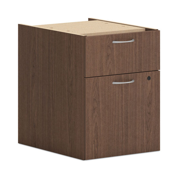 HON® Mod Support Pedestal, Left or Right, 2-Drawers: Box/File, Legal/Letter, Sepia Walnut, 15" x 20" x 20" (HONPLPHBFLE1)