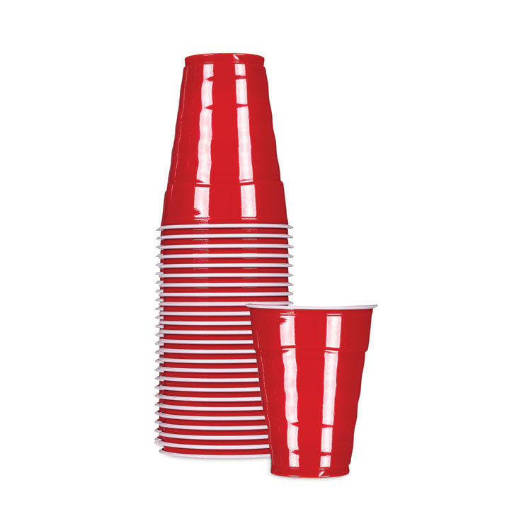 Hefty® Easy Grip Disposable Plastic Party Cups, 9 oz, Red, 50/Pack, 12 Packs/Carton (RFPC20950CT)