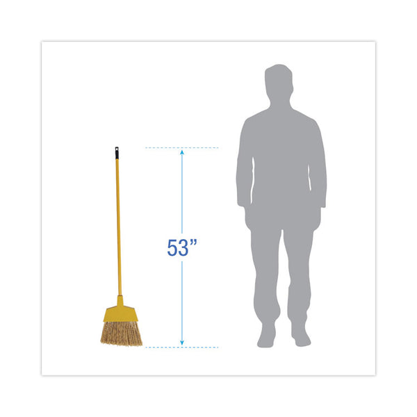 Boardwalk® Poly Bristle Angler Broom, 53" Handle, Yellow, 12/Carton (BWK932M)
