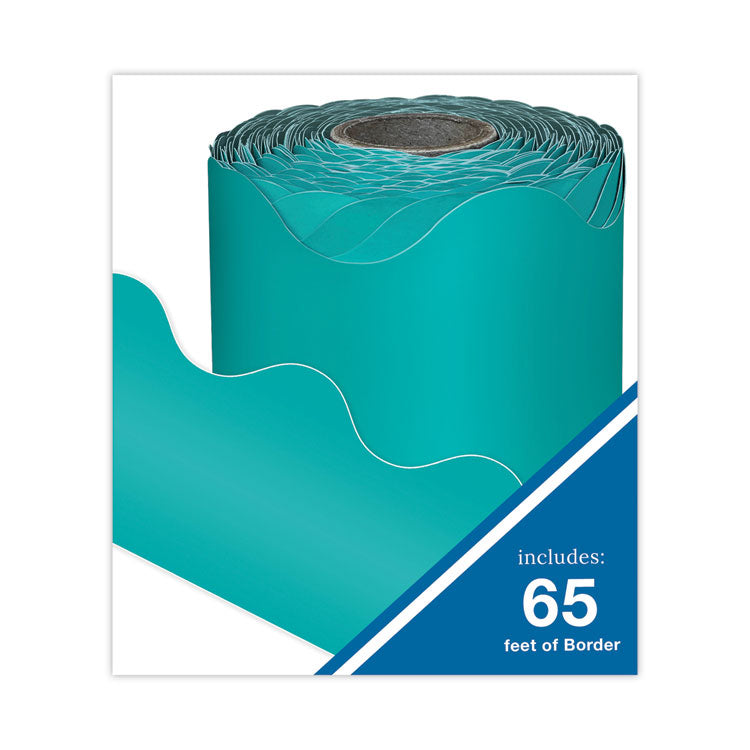 Carson-Dellosa Education Rolled Scalloped Borders, 2.25" x 65 ft, Teal (CDP108471) Each