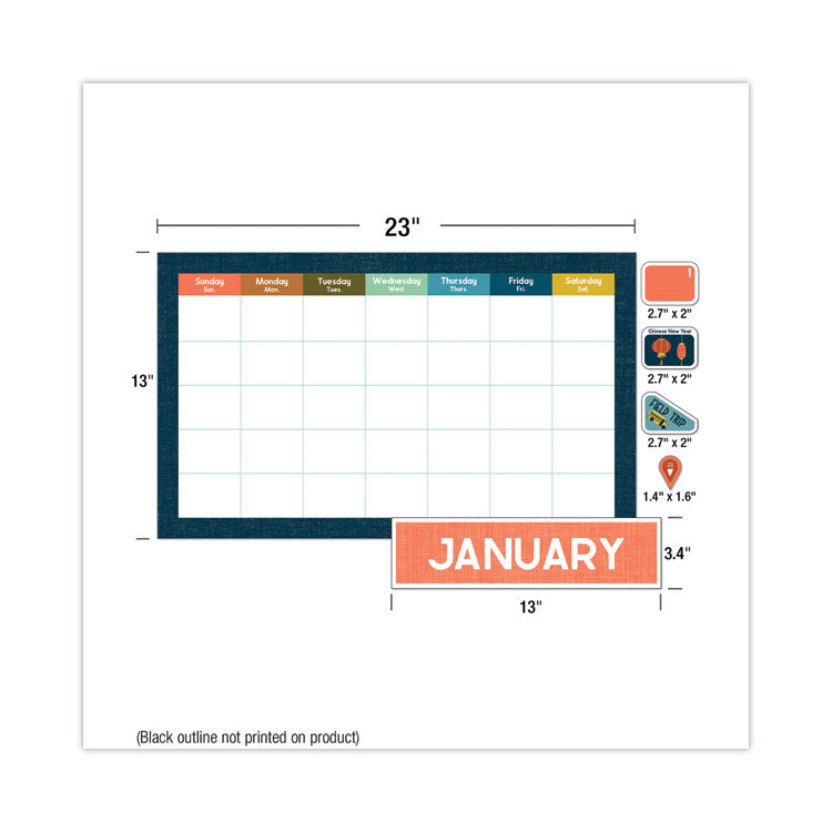 Carson-Dellosa Education Calendar Bulletin Board Set, Let's Expolore, 123 Pieces (CDP110556) Each