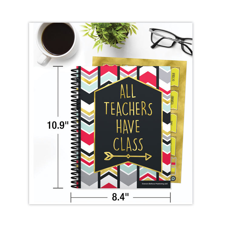 Carson-Dellosa Education Teacher Planner, Weekly/Monthly, Two-Page Spread (Seven Classes), 11 x 8.5, Multicolor Cover, 2022-2023 (CDP105001)