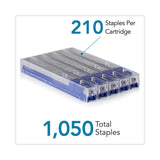 Rapid® Staple Cartridge, 0.25" Leg, 0.5" Crown, Steel, 210/Cartridge, 5 Cartridges/Pack, 1,050/Pack (RPD02897)