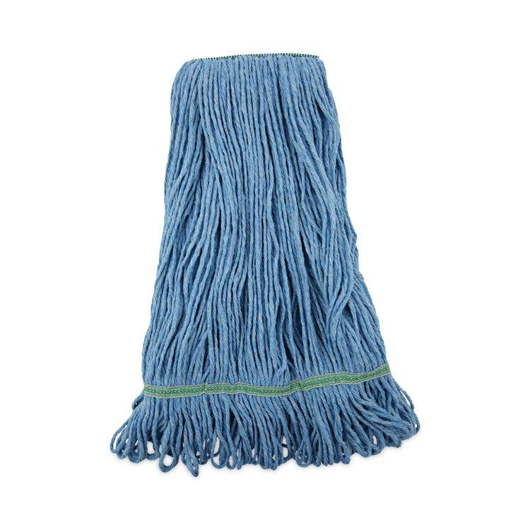 Boardwalk® Super Loop Wet Mop Head, Cotton/Synthetic Fiber, 1" Headband, Medium Size, Blue, 12/Carton (BWK502BLNBCT) Case of 12