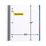 Five Star® Advance Wirebound Notebook, Six Pockets, 3-Subject, Medium/College Rule, Randomly Assorted Cover Color, (150) 11 x 8.5 Sheets (MEA06324) Each