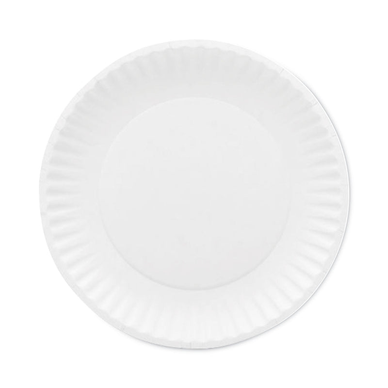 Premium Coated Paper Plates, 7" dia, White, 125/Pack, 8 Packs/Carton (AJMCP7AJ008125A) Case of 1000